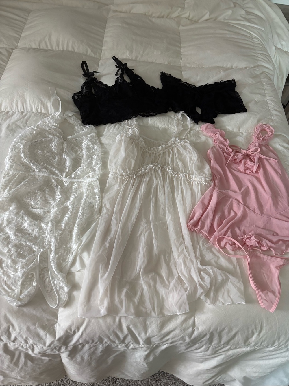 Lot of SHEIN Lingerie - Black, White, Pink